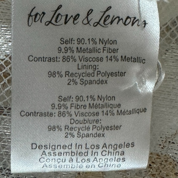 NWT $270 FOR LOVE & LEMONS Lupita Mini Dress Sz Small Lace Short Sleeve - Picture 11 of 16